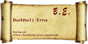 Buchholz Erna névjegykártya